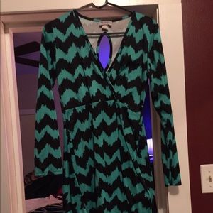 Chevron turquoise dress